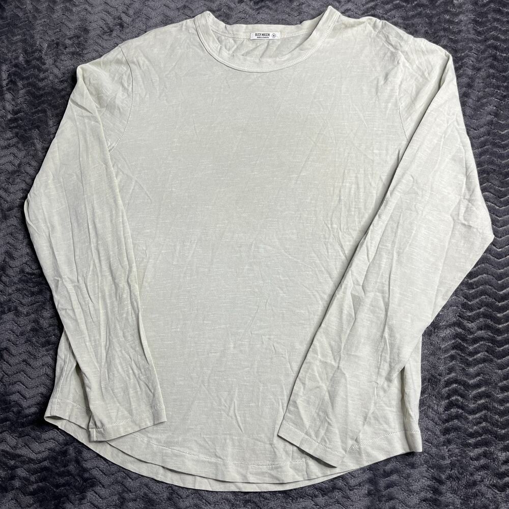 Buck Mason Mens Concrete Slub Curved Hem Tee long sleeves size Medium